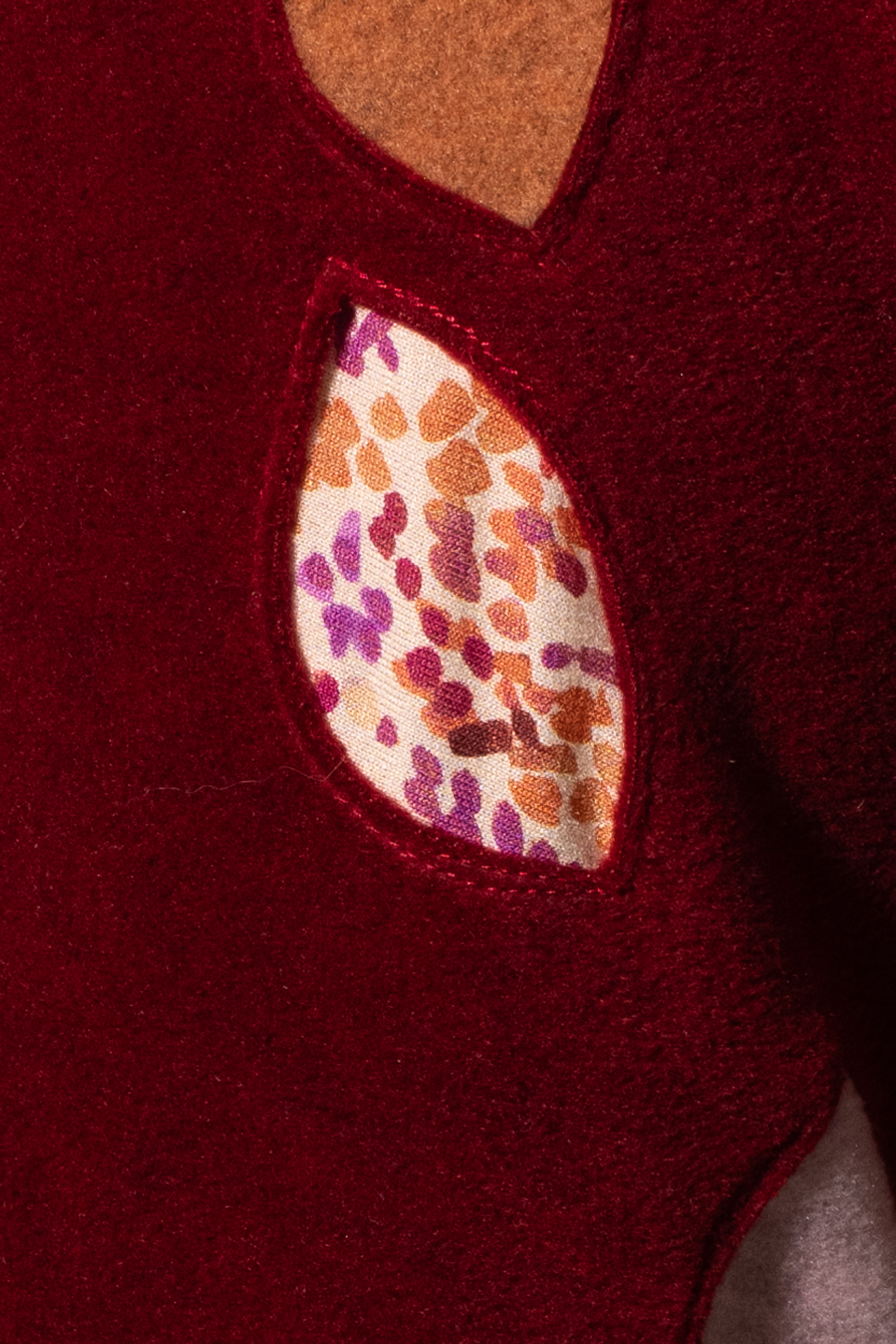 Détail cagoule lutin Détail cagoule lutin