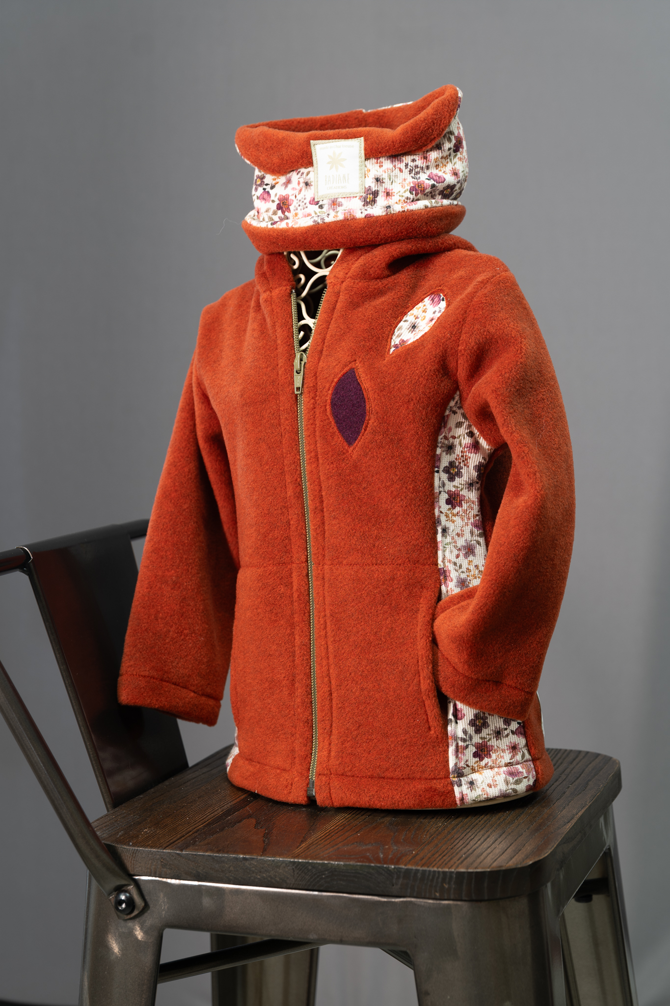 Veste polaire capucine